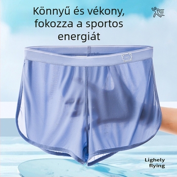 Férfi Ice Silk ultra vékony boxer brief, lélegző hálós anyagból