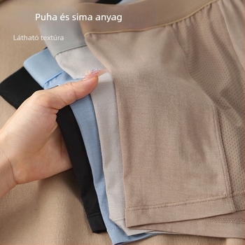 Férfiak számára lélegző hálós boxeralsó, egyszínű, modal anyag