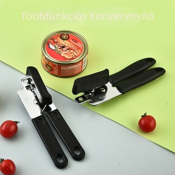 Többfunkciós konzervnyitó rozsszamentes acélból, tonhalkonzerv és sörösüveg nyitó, konyhai eszköz