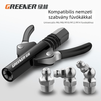 Green Forest magasnyomású zsírzópisztolyhoz való fej, kézzel zárható csipesz típusú, olajbefecskendező fej, tartós kiegészítő