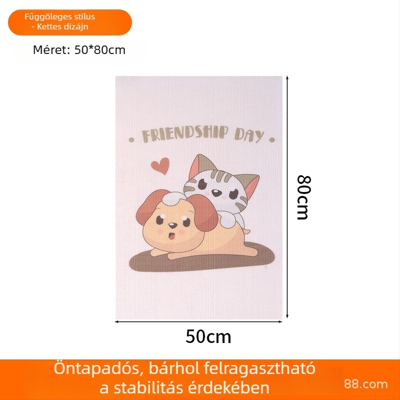 3D falra szerelhető macska karmoló deszka, szálmentes, kanapévédő, csábító játék macskáknak, macska mancs tábla
