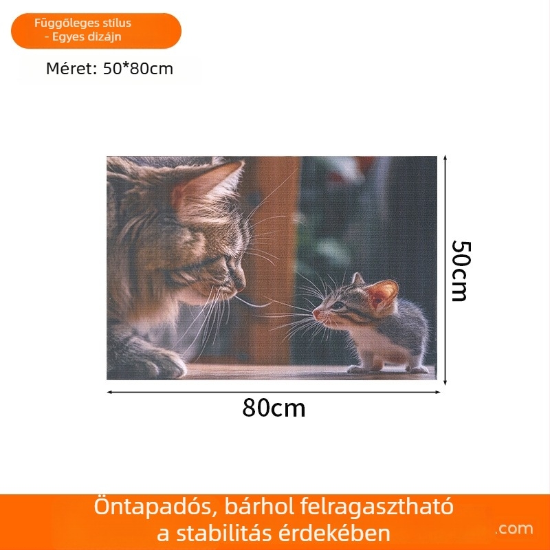 3D falra szerelhető macska karmoló deszka, szálmentes, kanapévédő, csábító játék macskáknak, macska mancs tábla