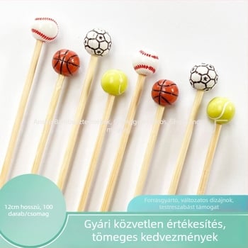 Egyszer használatos bambusz gyümölcsvilla, 100 darabos csomag