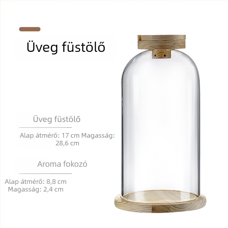 Fából készült füstölt koktélfedél aromainfúzióhoz, whiskyhez és szeszes italokhoz, használható kerek jéggel