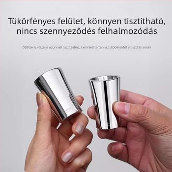 316 rozsdamentes acélból készült szeszes ital pohár, vastított, ütésálló, 1–100 ml kapacitás, modern minimalist dizájn, egyszínű, egy darab, logóval ellátva