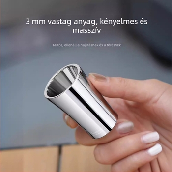 316 rozsdamentes acélból készült szeszes ital pohár, vastított, ütésálló, 1–100 ml kapacitás, modern minimalist dizájn, egyszínű, egy darab, logóval ellátva
