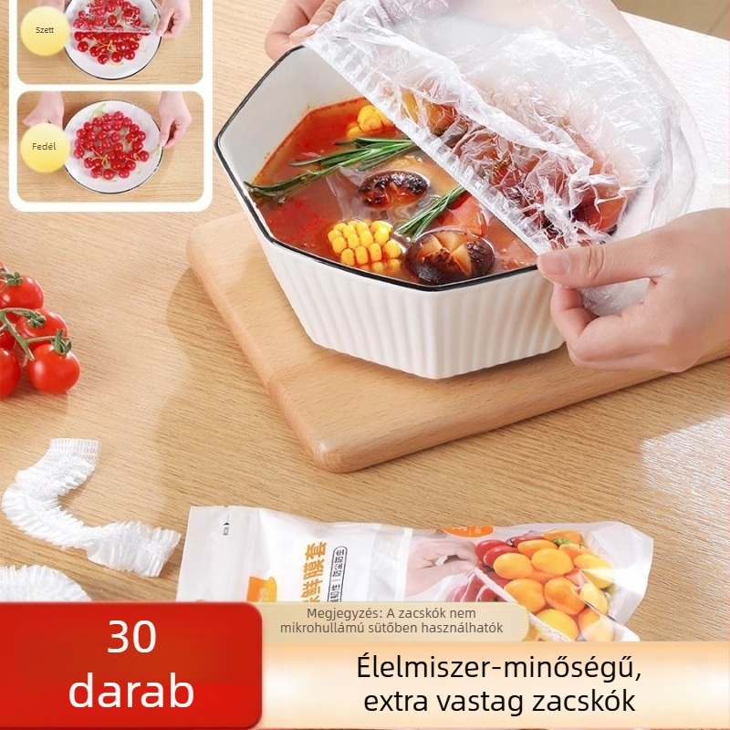 Good Helper Egyszer használatos élelmiszer-minőségű műanyag fedő, rugalmas éllel a tálak és a tányérok lefedésére