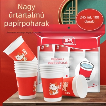 Egyszer használatos vastagított illatmentes papír pohár forró italokhoz, ideális irodába és esküvőre, nagy kiszerelésben