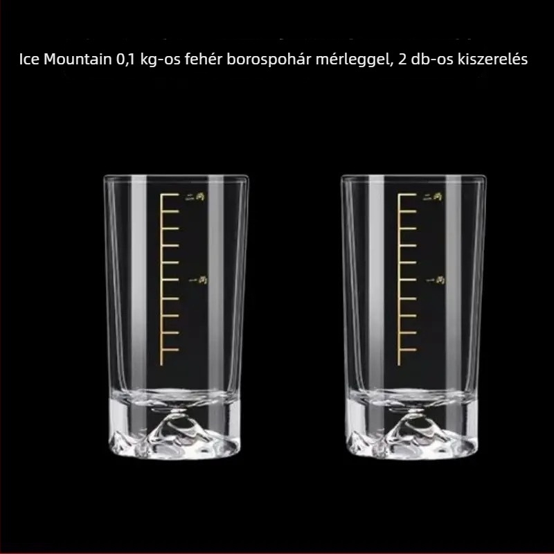 Mérővel ellátott szeszes italok pohara, 101-200 ml, jéghegy-alakú talppal, modern minimalist dizájn vendéglátáshoz
