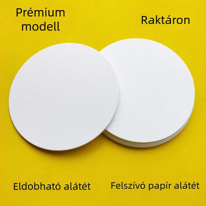 Prémium poháralátétek szállodákhoz és bárokhoz, nedvszívó papírból, egyszer használatos