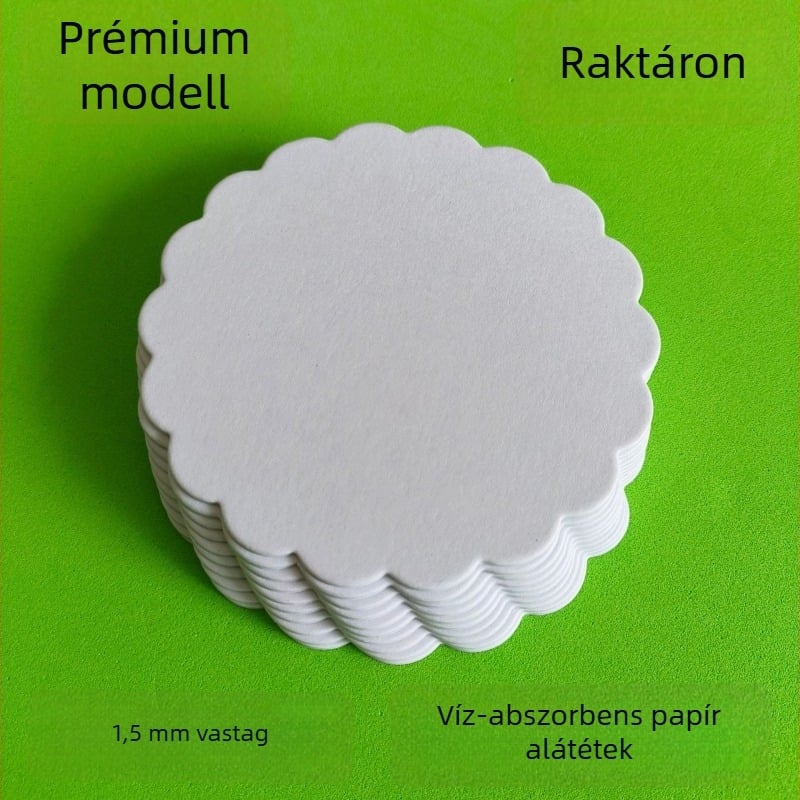 Prémium poháralátétek szállodákhoz és bárokhoz, nedvszívó papírból, egyszer használatos