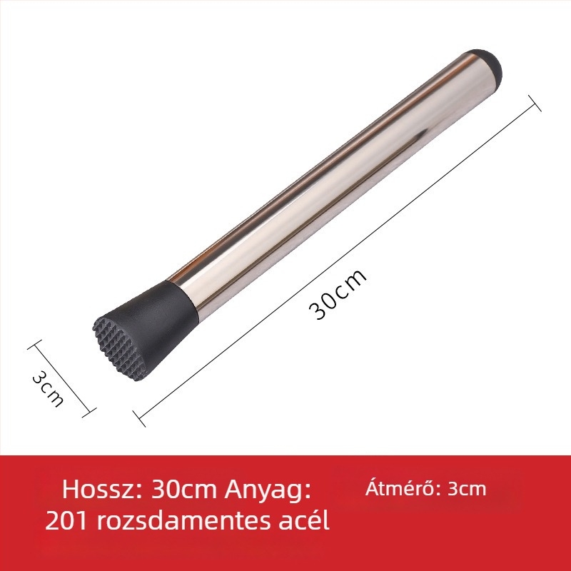 Rozsdamentes acél jégtörő és muddler koktélokhoz, tej- és citromos teákhoz, bár eszköz