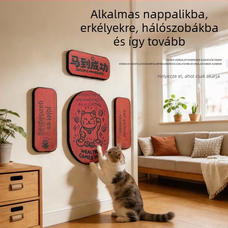 Újévi macska karmoló deszka, kopásálló és nem hullik, falra szerelhető hullámkartonból
