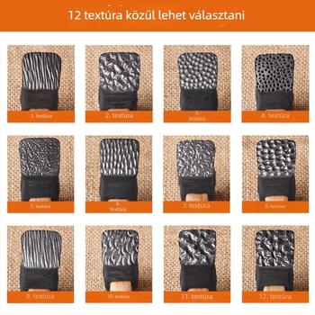 Textúra kalapács fából készült nyéllel – DIY gravírozáshoz arany- és ezüst ékszerekhez (karkötők és gyűrűk) hullám mintázattal