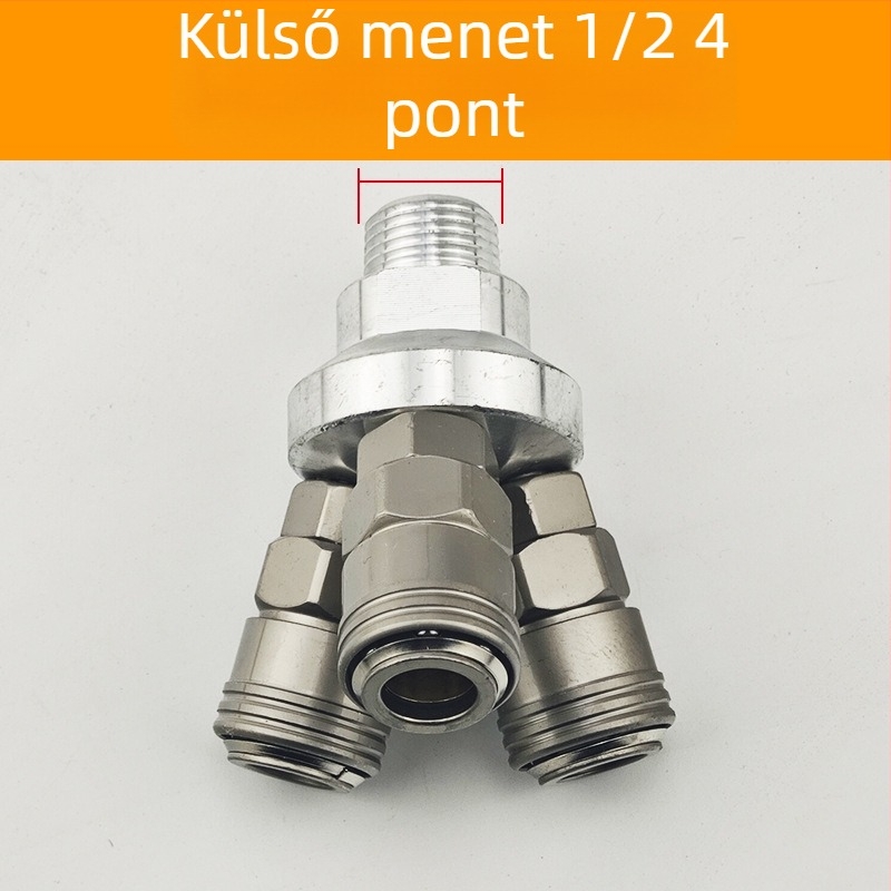 SMYSMV4 C-típusú gyorscsatlakozó – kerek három- és kétutas csatlakozó belső és külső menettel, pneumatikus pumpa kiegészítők, önzáró levegővezeték