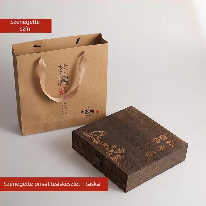 Fából készült teatároló doboz Pu'er tea cake-hez, kínai stílus, Fuding fehér tea