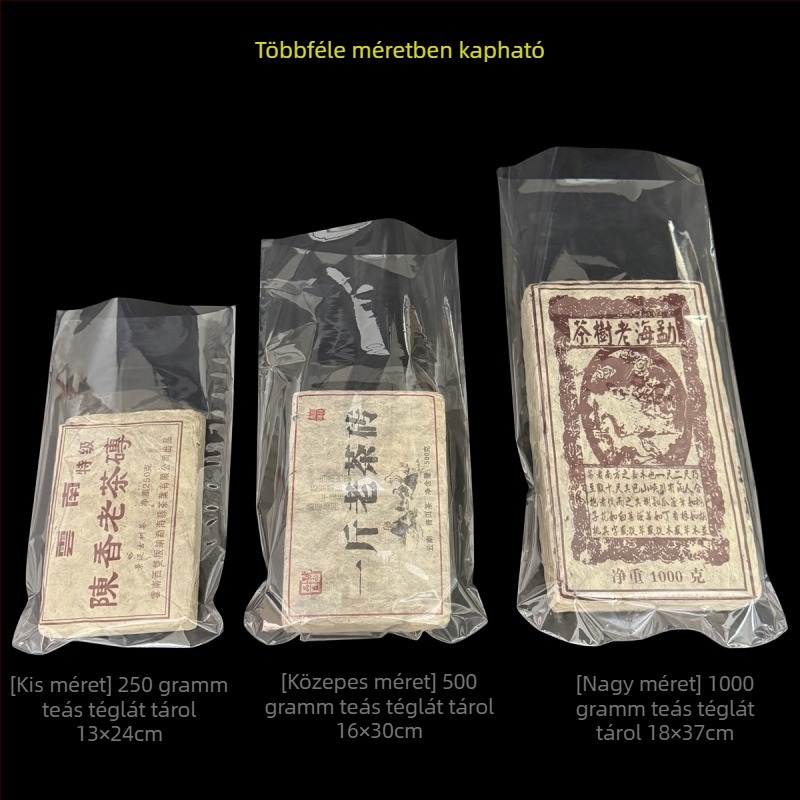 Pu'er tea brick hőszorító film, átlátszó PVC zárófólia teablokk csomagolásához, 250 g–1000 g