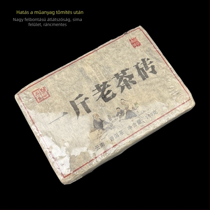 Pu'er tea brick hőszorító film, átlátszó PVC zárófólia teablokk csomagolásához, 250 g–1000 g