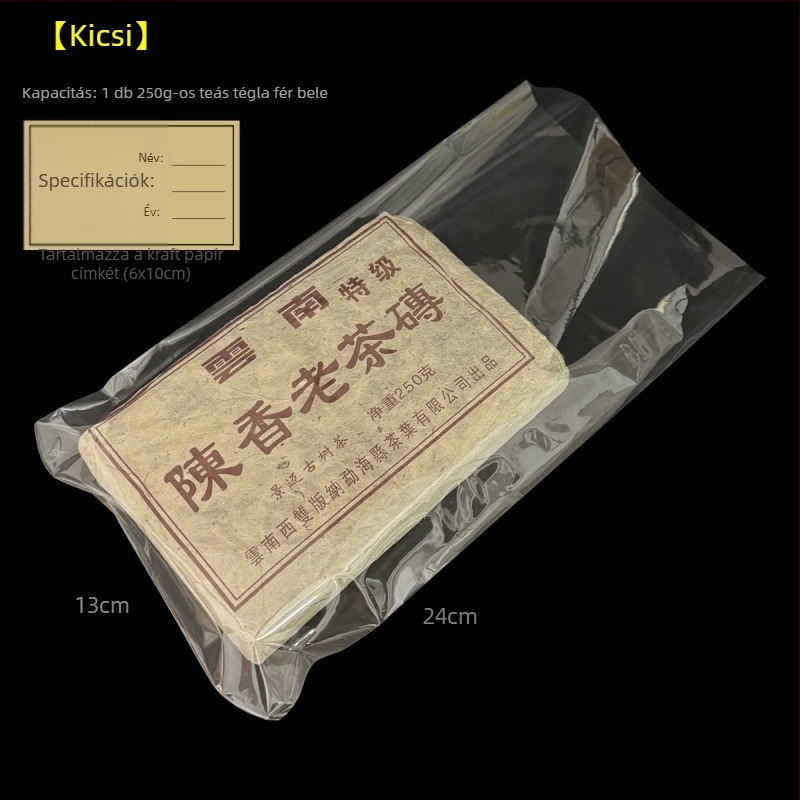 Pu'er tea brick hőszorító film, átlátszó PVC zárófólia teablokk csomagolásához, 250 g–1000 g