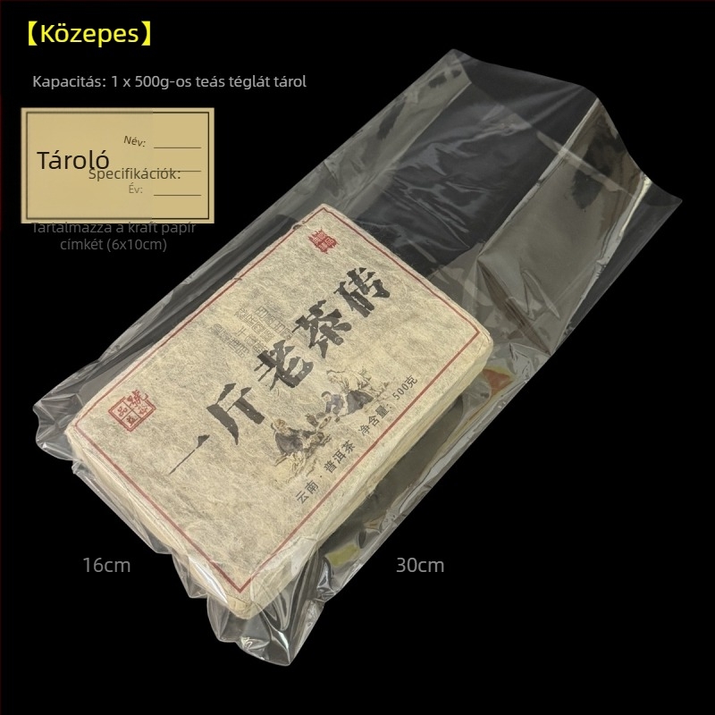 Pu'er tea brick hőszorító film, átlátszó PVC zárófólia teablokk csomagolásához, 250 g–1000 g