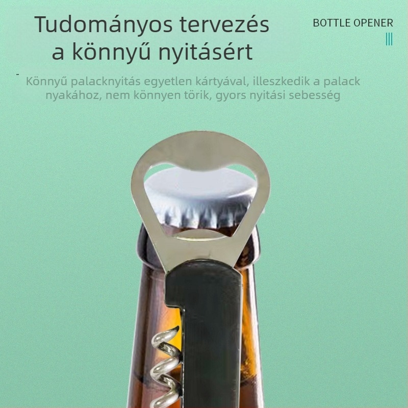 Összecsukható, többfunkciós üvegnyitó otthoni használatra, vörösborhoz és szódához