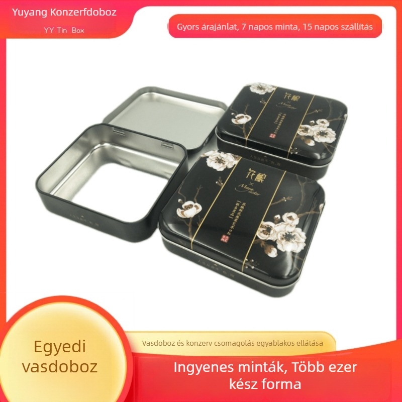 Nyitható téglalap alakú fém doboz, bővíthető aljjal, személyre szabható négyzet alakú ajándékdoboz anime termékekhez