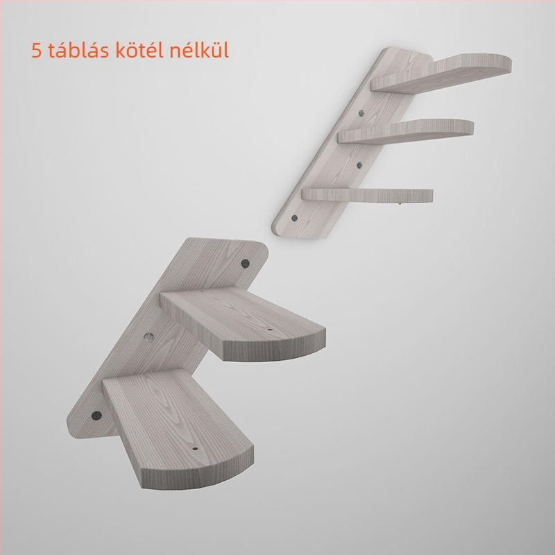 Macska légi folyosó, Négy évszakos macska lépcsők, Masszív fa macska mászókeret, Fali macskafészek, Macska villa, Macska kaparó deszka