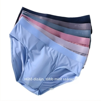 Férfi nyári vékony ice-silk brief, középmagas derekú, lélegző, antibakteriális ágyéktáj, gyorsan száradó, szexi