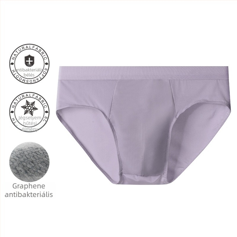 Férfi nyári vékony ice-silk brief, középmagas derekú, lélegző, antibakteriális ágyéktáj, gyorsan száradó, szexi