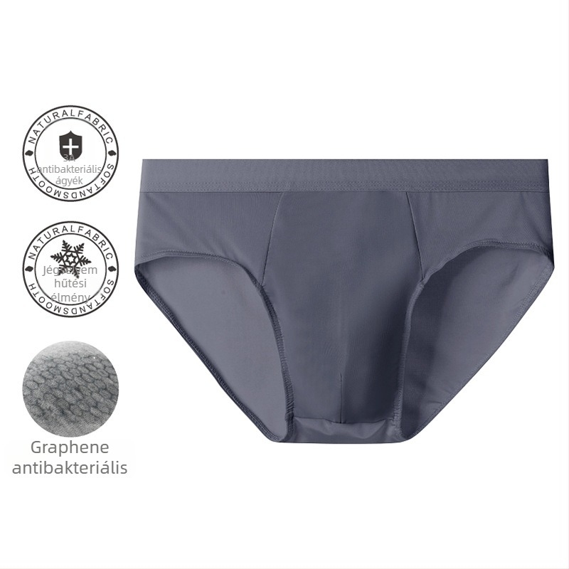 Férfi nyári vékony ice-silk brief, középmagas derekú, lélegző, antibakteriális ágyéktáj, gyorsan száradó, szexi