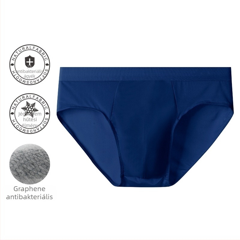 Férfi nyári vékony ice-silk brief, középmagas derekú, lélegző, antibakteriális ágyéktáj, gyorsan száradó, szexi