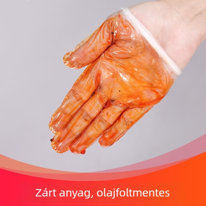 Élelmiszer-minőségű egyszer használatos TPE kesztyűk, vastagított kivitel, otthoni tisztítás és védelem, 100 darabos doboz