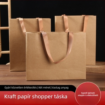 Kraft papírtáska tealevelekhez, prémium kézitáska, ruházati táska, készleten