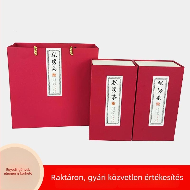 Da Hong Pao teás ajándékdoboz üres csomagoláshoz – prémium Kraft papír, fél jin (≈250 g)