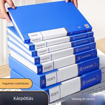 A4-es átlátszó mappa beillesztő oldalakkal dokumentumokhoz