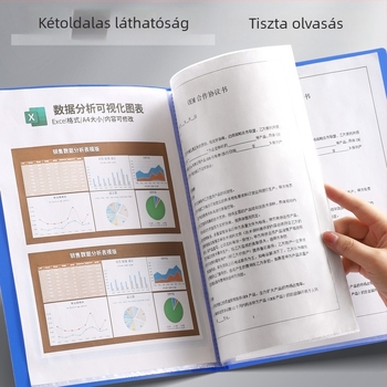 A4-es átlátszó mappa beillesztő oldalakkal dokumentumokhoz