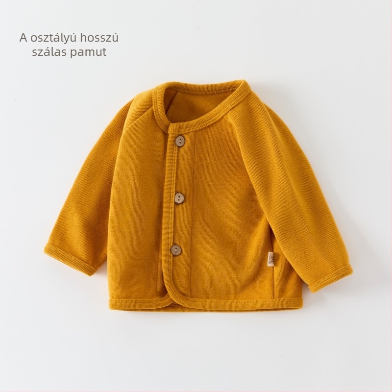 Baba fleece kardigán kabát, uniszex, rövid fazon, kerek nyakú, fleece-béléssel, téli viseletre, tavaszra és őszre