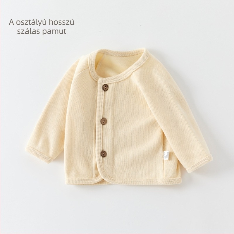 Baba fleece kardigán kabát, uniszex, rövid fazon, kerek nyakú, fleece-béléssel, téli viseletre, tavaszra és őszre