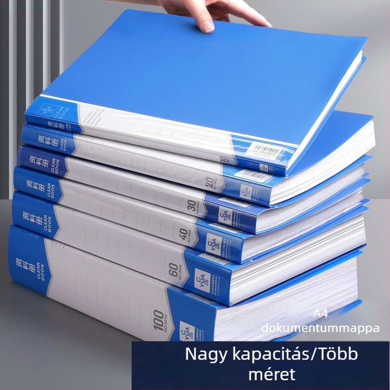 A4-es vastagított dokumentum mappa, beillesztő zseb, többrétegű kotta mappa, irodai kellékek