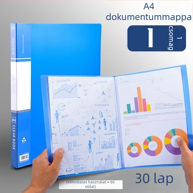 A4-es vastagított dokumentum mappa, beillesztő zseb, többrétegű kotta mappa, irodai kellékek