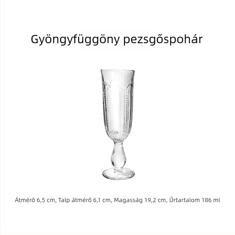 Instagram-stílusú magas goblet, európai retro reliefes virágmintával, vörösborhoz és gyümölcsléhez, könnyed luxus