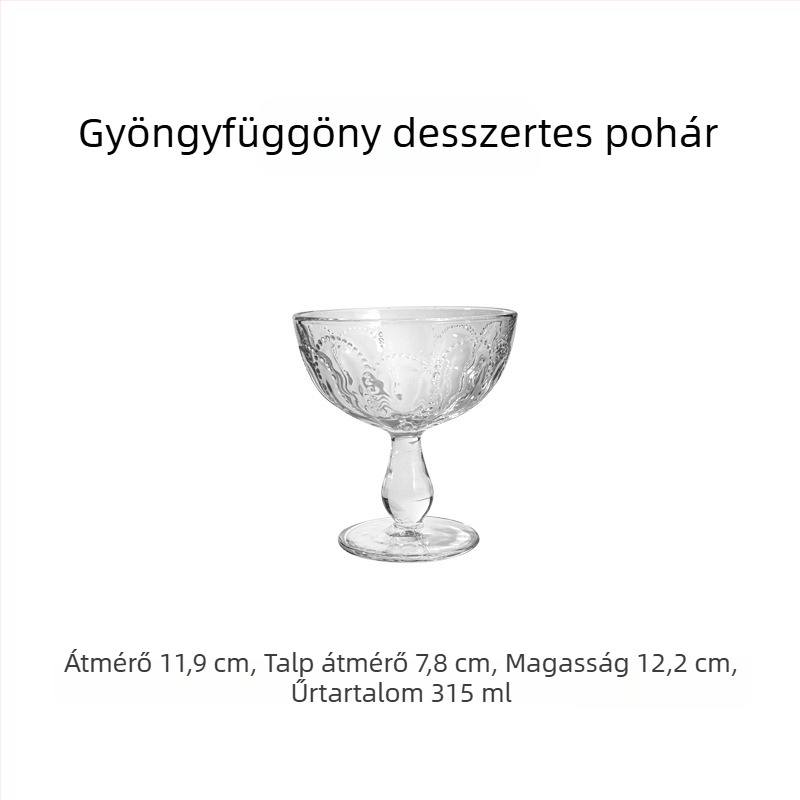 Instagram-stílusú magas goblet, európai retro reliefes virágmintával, vörösborhoz és gyümölcsléhez, könnyed luxus