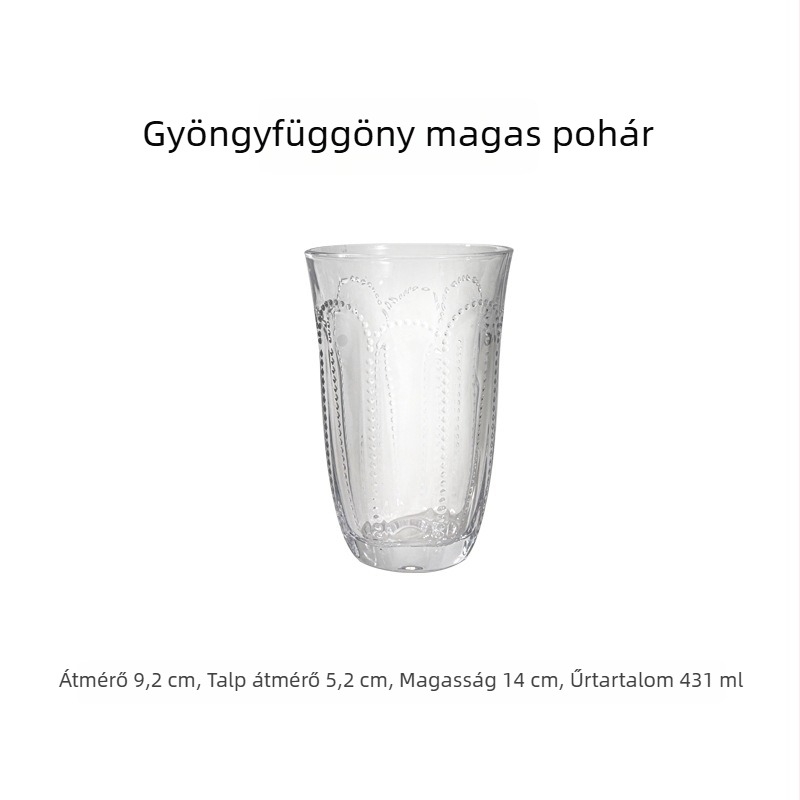 Instagram-stílusú magas goblet, európai retro reliefes virágmintával, vörösborhoz és gyümölcsléhez, könnyed luxus