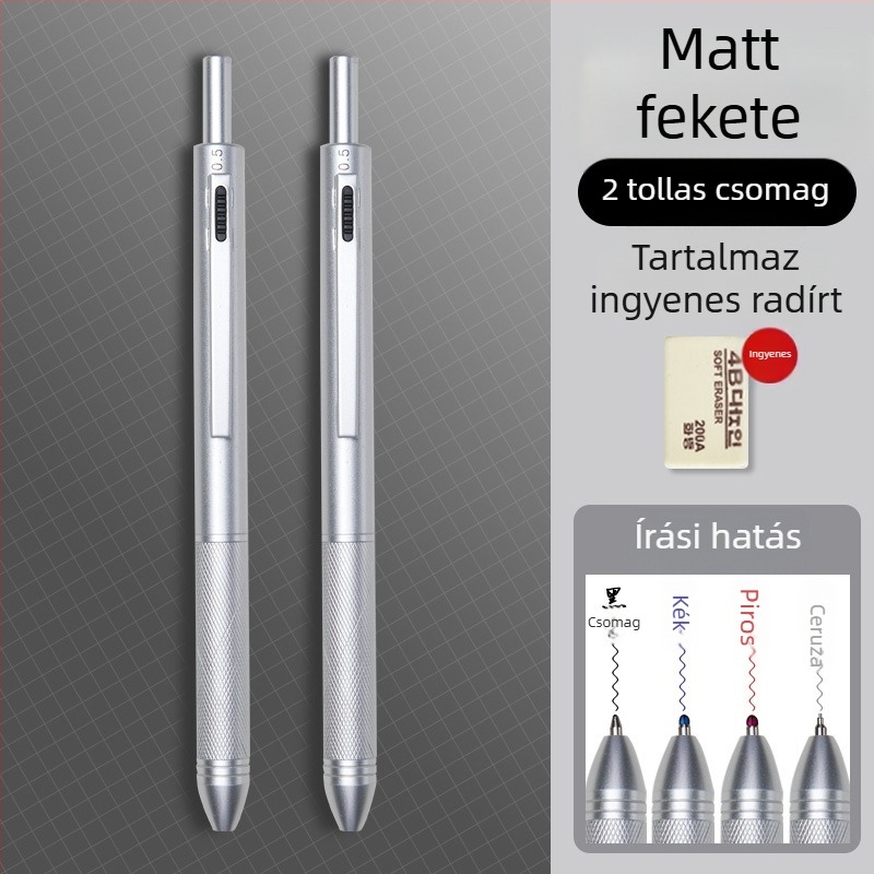 Fém 4 az 1-ben toll gravitációs érzékelővel, többszínű gél toll