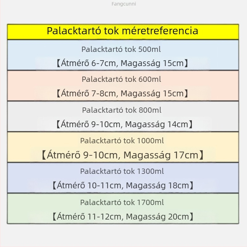 Nagy kapacitású elasztikus vizespalack-tok 500–2000 ml