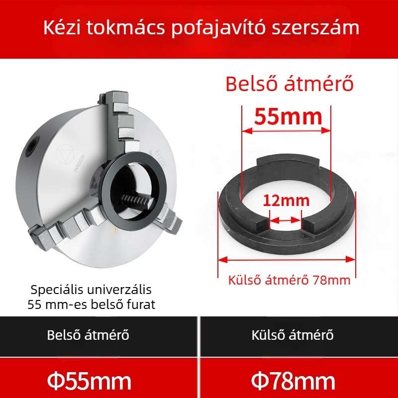 Kézi lathe tokmány csuklóformázó eszköz, öncentráló háromcsújú tokmányhoz