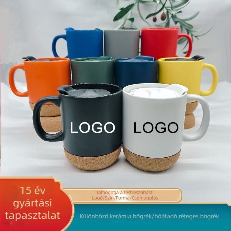 Parafa aljú kerámia bögre fedővel, hőátviteli nyomtatásra alkalmas, egyszerű DIY bögre, fa alátéttel, matt felület, magas hőállóság