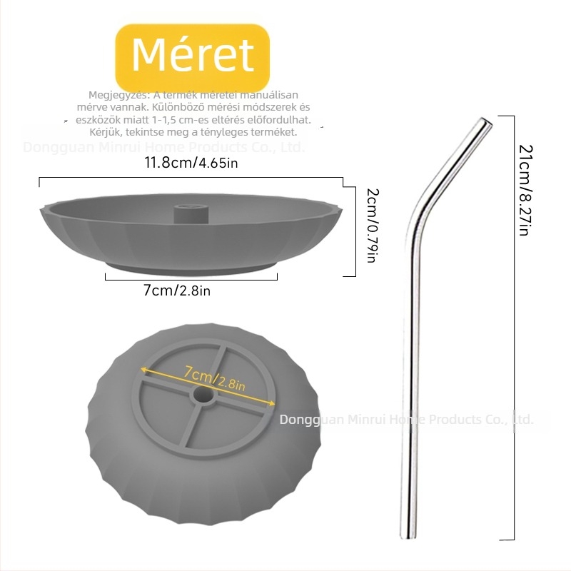 Szilikon pohárfedél szívószállal, porvédő, minimalist design, többfunkciós, különböző méretű poharakhoz illeszkedik