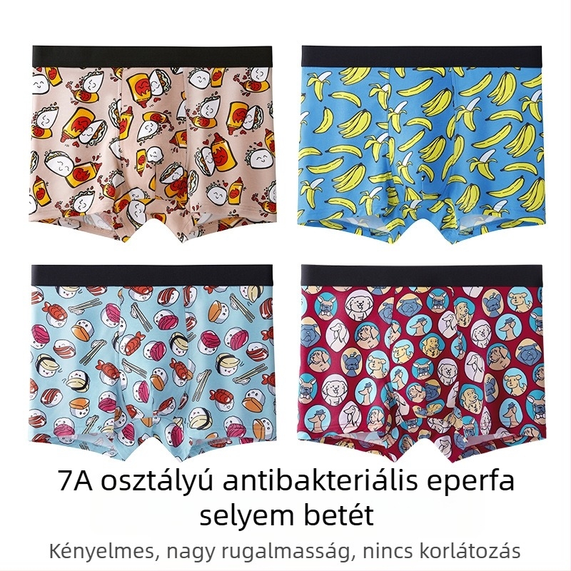 80S Modal férfi boxeralsó digitális nyomtatással és antibakteriális ágyéki zónával
