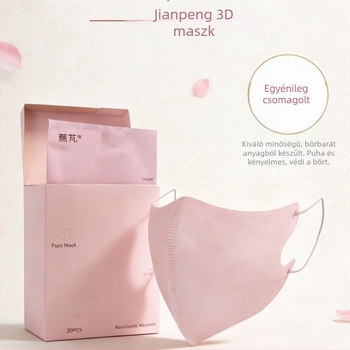 Jiao Peng Prémium Kiadású 3D Légáteresztő Meleg Arcmaszk – Divatos Védő Egyszer Használható